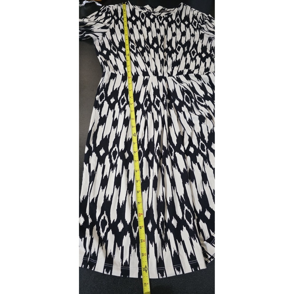 J McLaughlin‎ Catalina Cloth Black Ivory Sheath Dress Woman M 3/4 Sleeves EUC - Picture 6 of 7